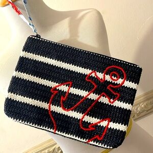 Vera Bradley Anchors Aweigh Straw Beach Wristlet